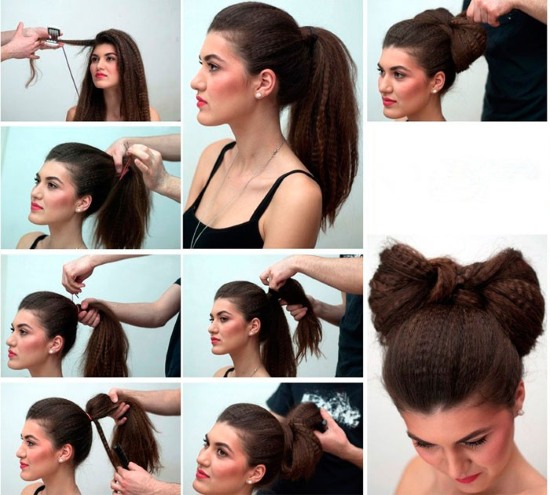 Как сделать бант из волос. Пошаговая инструкция на длинные и средние волосы для девочки и девушки. Фото