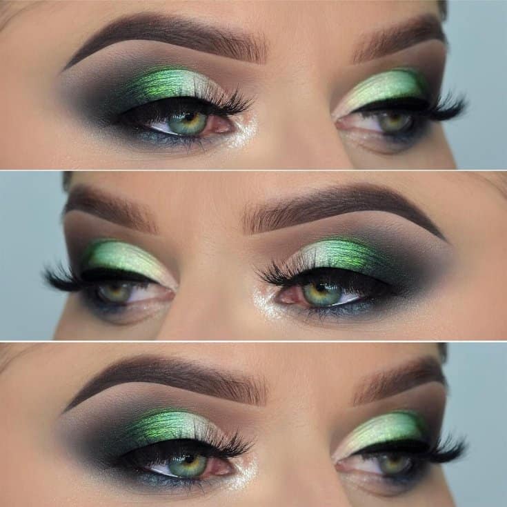макияж для зеленых глаз зеленый металлик